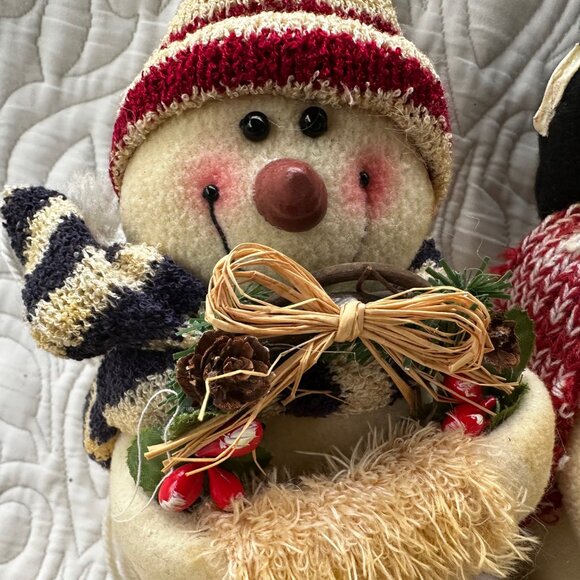 Christmas Decor: Vintage Christmas Plush Snowmen (3) - Picture 5 of 9